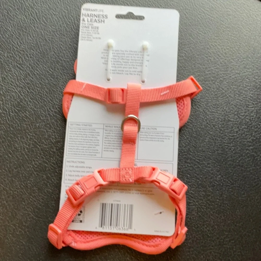 Vibrant Pink Cat Harness & Leash